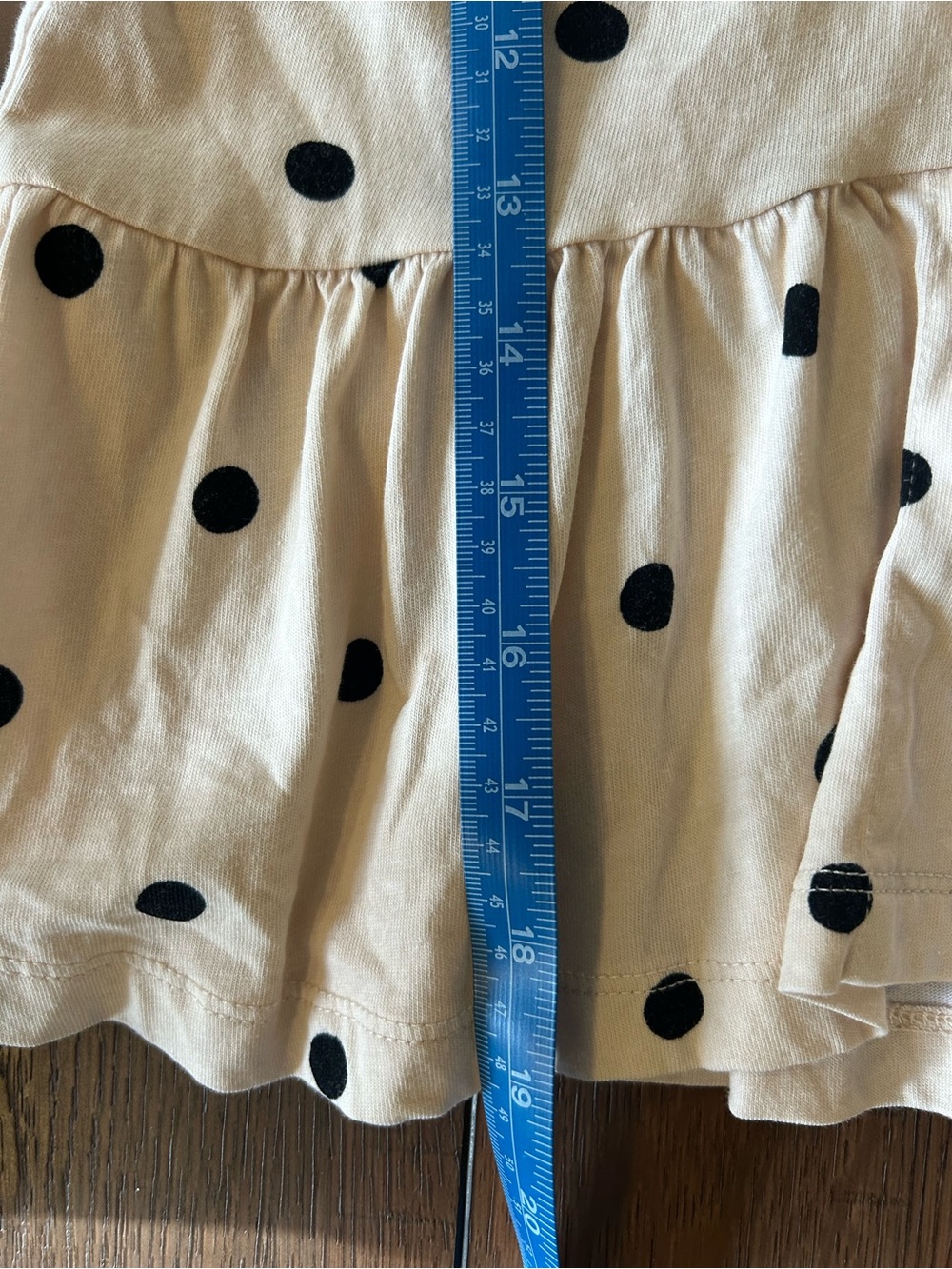 Coquette Short Sleeve Gwen Top, Beige Polka Dot Ruffle Tie-Front Peplum Blouse - Picture 8 of 8